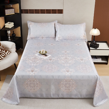 91家纺网 家纺一手货源 找家纺 （总）星窝家纺 2025新款直播电商优选可机洗斜纹提花冰丝凉席三件套