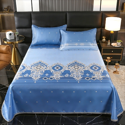 91家纺网 家纺一手货源 找家纺 （总）星窝家纺 2025新款直播电商优选可机洗斜纹提花冰丝凉席三件套