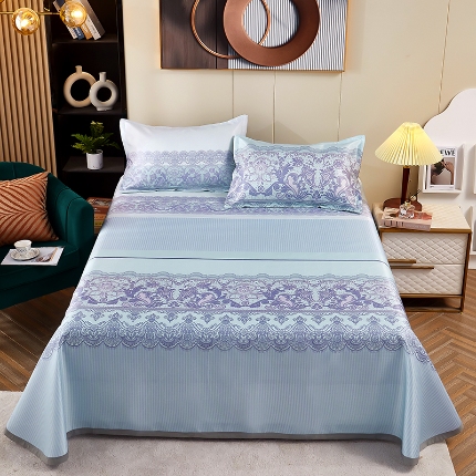 91家纺网 家纺一手货源 找家纺 （总）星窝家纺 2025新款直播电商优选可机洗斜纹提花冰丝凉席三件套