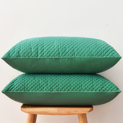 兴丝露枕芯 小方格夹棉绗绣枕 羽丝枕 羽丝绒枕芯 中高枕成人枕头