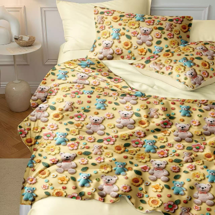 91家纺网 家纺一手货源 找家纺 （总）铠畅 面料仿锦氨凉感5D数码浮雕夏被四件套量大可谈