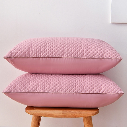 兴丝露枕芯 小方格夹棉绗绣枕 羽丝枕 羽丝绒枕芯 舒适枕 中高枕成人枕头