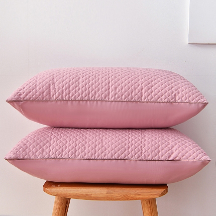 兴丝露枕芯 小方格夹棉绗绣枕 羽丝枕 羽丝绒枕芯 舒适枕 中高枕成人枕头