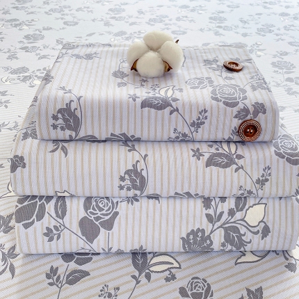 91家纺网 家纺一手货源 找家纺 （总）原棉老粗布三件套2025新款简约花卉空调凉被单亲肤舒适印花床单款