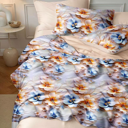 91家纺网 家纺一手货源 找家纺 （总）铠畅 面料仿锦氨凉感5D数码浮雕夏被四件套量大可谈