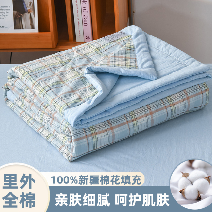 91家纺网 家纺一手货源 找家纺 （总）圣尔雅家纺 2025新款里外全棉色织夏被新疆棉花被纯棉被子空调被夏凉被