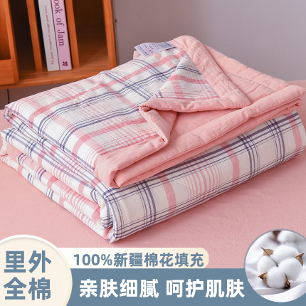 91家纺网 家纺一手货源 找家纺 （总）圣尔雅家纺 2025新款里外全棉色织夏被新疆棉花被纯棉被子空调被夏凉被