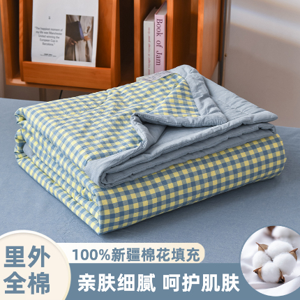 91家纺网 家纺一手货源 找家纺 （总）圣尔雅家纺 2025新款里外全棉色织夏被新疆棉花被纯棉被子空调被夏凉被