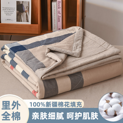 91家纺网 家纺一手货源 找家纺 （总）圣尔雅家纺 2025新款里外全棉色织夏被新疆棉花被纯棉被子空调被夏凉被