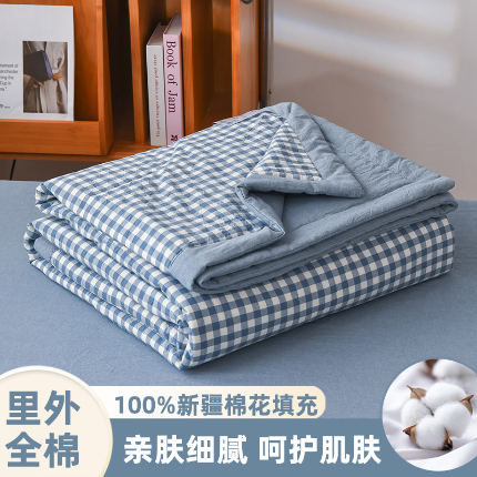 91家纺网 家纺一手货源 找家纺 （总）圣尔雅家纺 2025新款里外全棉色织夏被新疆棉花被纯棉被子空调被夏凉被