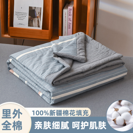 91家纺网 家纺一手货源 找家纺 （总）圣尔雅家纺 2025新款里外全棉色织夏被新疆棉花被纯棉被子空调被夏凉被