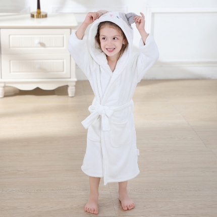 91家纺网 家纺一手货源 找家纺 （总）儿童睡袍吸水速干秋冬中大童加厚保暖浴衣男童女童卡通珊瑚绒浴袍