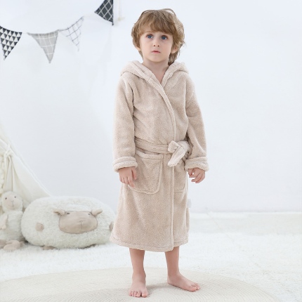 91家纺网 家纺一手货源 找家纺 （总）儿童睡袍吸水速干秋冬中大童加厚保暖浴衣男童女童卡通珊瑚绒浴袍