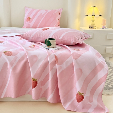 91家纺网 家纺一手货源 找家纺 （总）2025款原棉老粗布纽扣款三件套ins亲肤空调单被单四季通用加厚款