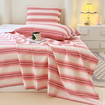 91家纺网 家纺一手货源 找家纺 （总）2025款原棉老粗布纽扣款三件套ins亲肤空调单被单四季通用加厚款