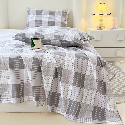 91家纺网 家纺一手货源 找家纺 （总）2025款原棉老粗布纽扣款三件套ins亲肤空调单被单四季通用加厚款