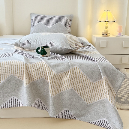 91家纺网 家纺一手货源 找家纺 （总）2025款原棉老粗布纽扣款三件套ins亲肤空调单被单四季通用加厚款