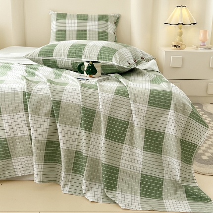 91家纺网 家纺一手货源 找家纺 （总）2025款原棉老粗布纽扣款三件套ins亲肤空调单被单四季通用加厚款