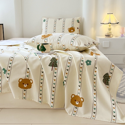 91家纺网 家纺一手货源 找家纺 （总）2025款原棉老粗布纽扣款三件套ins亲肤空调单被单四季通用加厚款