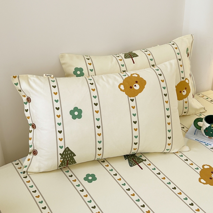 91家纺网 家纺一手货源 找家纺 （总）原棉老粗布三件套2025新款简约花卉空调凉被单亲肤舒适印花床单款