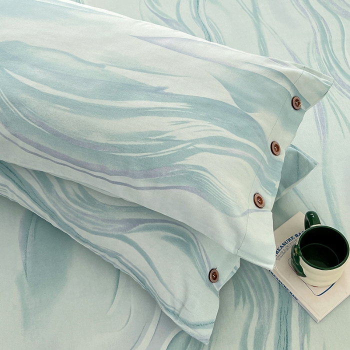 91家纺网 家纺一手货源 找家纺 （总）2025款原棉老粗布纽扣款三件套ins亲肤空调单被单四季通用加厚款