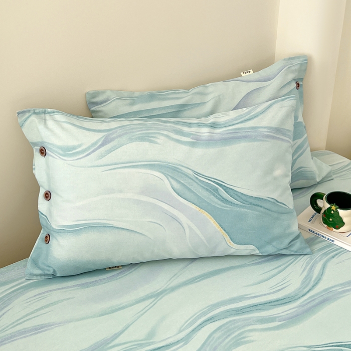 91家纺网 家纺一手货源 找家纺 （总）2025款原棉老粗布纽扣款三件套ins亲肤空调单被单四季通用加厚款