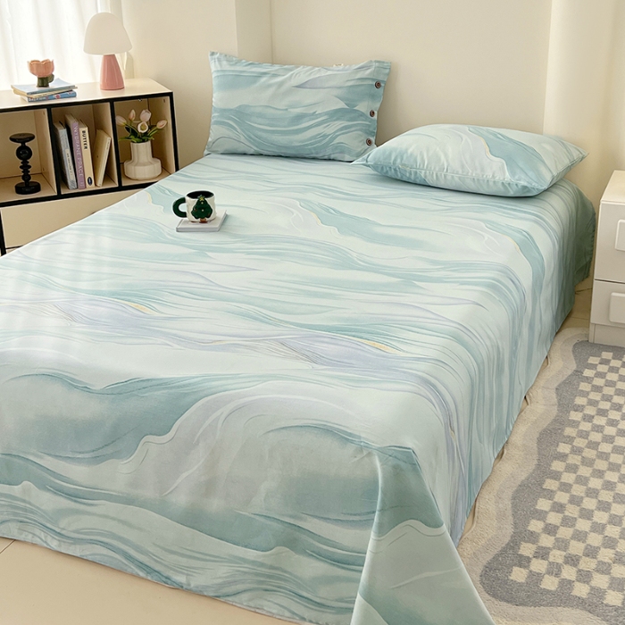 91家纺网 家纺一手货源 找家纺 （总）2025款原棉老粗布纽扣款三件套ins亲肤空调单被单四季通用加厚款