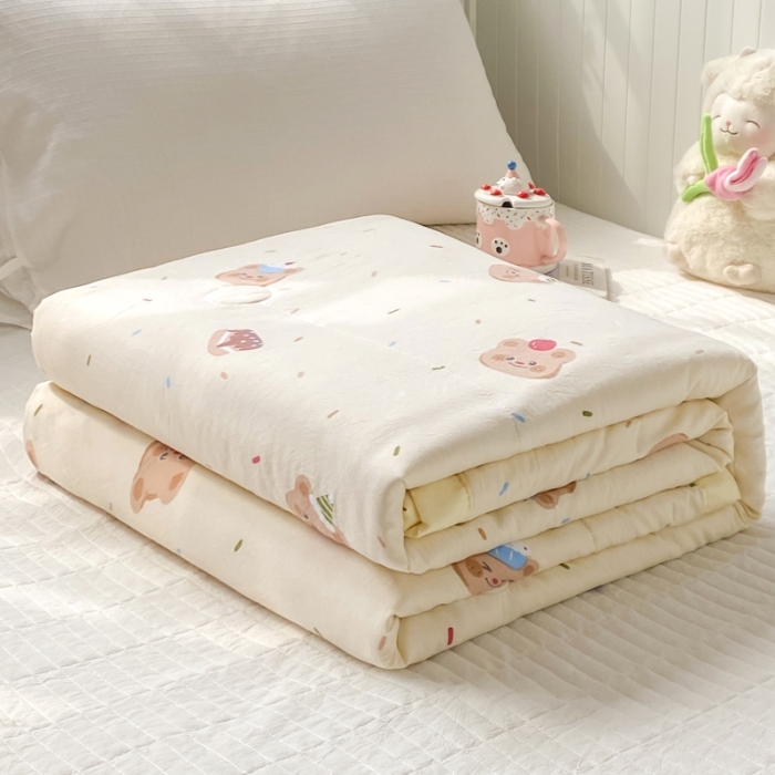 91家纺网 家纺一手货源 找家纺 好睡棉 2025新款柔软裸睡级水洗棉夏被新疆棉花被夏凉被空调被被子 奶油小熊