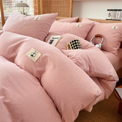 91家纺网 家纺一手货源 找家纺 （总）色织全棉四件套2025款春夏季亲肤被罩床单四季通用