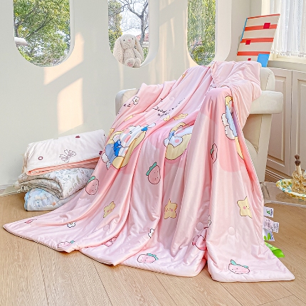 91家纺网 家纺一手货源 找家纺 （总）2025年新款冷暖双感被大豆纤维填充3D数码凉感针织棉夏被空调被夏凉被 夏被