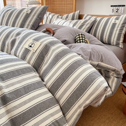 91家纺网 家纺一手货源 找家纺 （总）夏季色织全棉四件套2025新款空调卧室被套四季通用