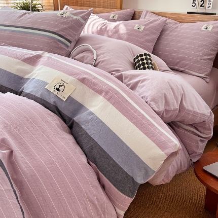 91家纺网 家纺一手货源 找家纺 （总）夏季色织全棉四件套2025新款空调卧室被套四季通用