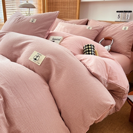 91家纺网 家纺一手货源 找家纺 （总）夏季色织全棉四件套2025新款空调卧室被套四季通用