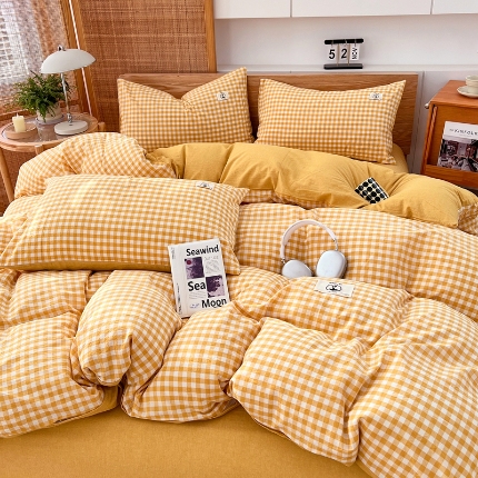 91家纺网 家纺一手货源 找家纺 （总）夏季款全棉色织四件套2025款亲肤床单被罩四季通用床上用品