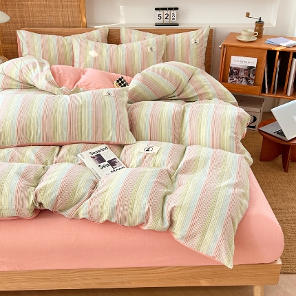 91家纺网 家纺一手货源 找家纺 （总）夏季款全棉色织四件套2025款亲肤床单被罩四季通用床上用品