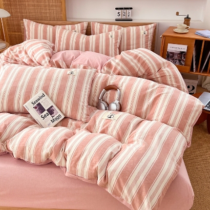 91家纺网 家纺一手货源 找家纺 （总）夏季款全棉色织四件套2025款亲肤床单被罩四季通用床上用品