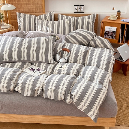 91家纺网 家纺一手货源 找家纺 （总）夏季款全棉色织四件套2025款亲肤床单被罩四季通用床上用品