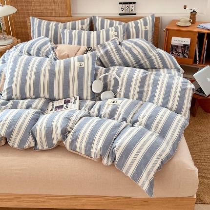 91家纺网 家纺一手货源 找家纺 （总）夏季款全棉色织四件套2025款亲肤床单被罩四季通用床上用品