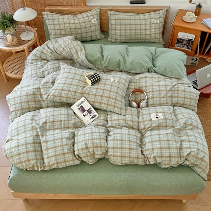 91家纺网 家纺一手货源 找家纺 （总）夏季款全棉色织四件套2025款亲肤床单被罩四季通用床上用品