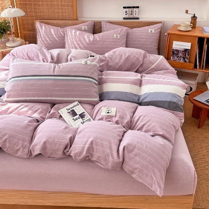 91家纺网 家纺一手货源 找家纺 （总）夏季款全棉色织四件套2025款亲肤床单被罩四季通用床上用品