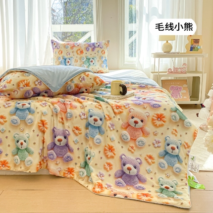 91家纺网 家纺一手货源 找家纺 （总）2025年新款冷暖双感被大豆纤维填充3D数码凉感针织棉夏被空调被夏凉被 夏被 