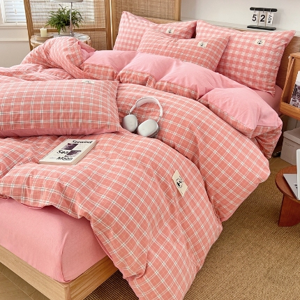 91家纺网 家纺一手货源 找家纺 （总）2025新款色织全棉夏季款单品床单被罩枕套四季通用床品套件