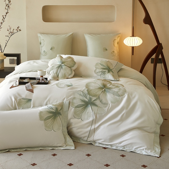 91家纺网 家纺一手货源 找家纺 【2025】50支50S长绒棉刺绣四件套新中式工艺款 翩翩起舞 控价478-498元