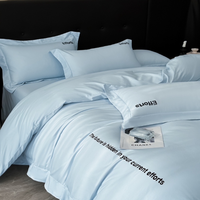 91家纺网 家纺一手货源 找家纺 （总）（控价）2025新款 专版花型 高克重A类 全棉长绒棉精工刺绣四件套-前程似锦