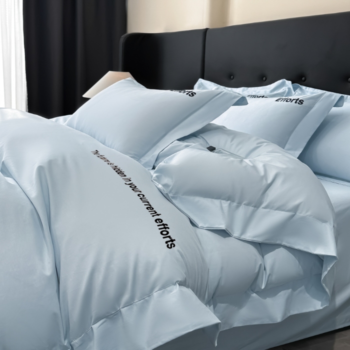 91家纺网 家纺一手货源 找家纺 （总）（控价）2025新款 专版花型 高克重A类 全棉长绒棉精工刺绣四件套-前程似锦