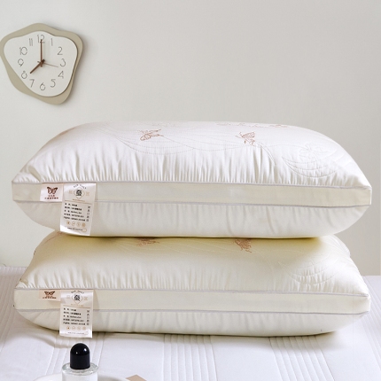 91家纺网 家纺一手货源 找家纺 兴丝露枕芯 全棉刺绣羽丝枕 枕芯 蝴蝶枕 立体双边枕 全棉枕芯 成人枕头