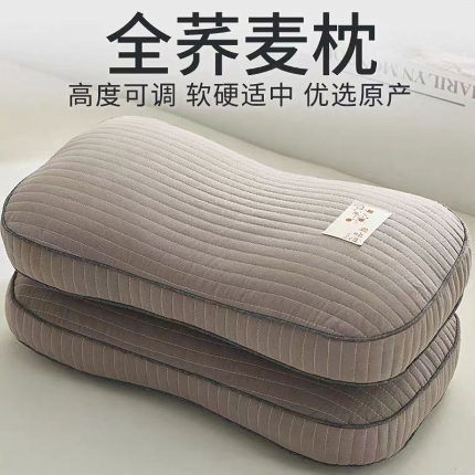 91家纺网 家纺一手货源 找家纺 （总）羽凡居 2024新款韩式砂洗棉荞麦枕头单人成人家用硬枕护颈椎助睡眠枕芯