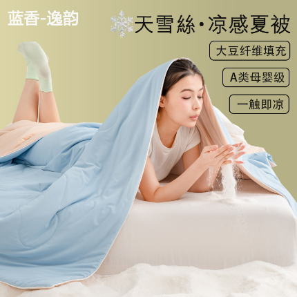 91家纺网 家纺一手货源 找家纺 （总）恒科家纺 2025新款雪纱冰丝凉感被 李官奇大豆凉感清凉透气夏被子被芯(提供买家秀)
