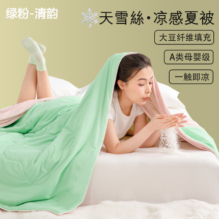 91家纺网 家纺一手货源 找家纺 （总）恒科家纺 2025新款雪纱冰丝凉感被 李官奇大豆凉感清凉透气夏被子被芯(提供买家秀)
