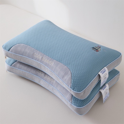 91家纺网 家纺一手货源 找家纺 织布人 2025新款扬帆起航凉感荞麦枕 扬帆起航凉感枕-蓝色【茶香枕】 